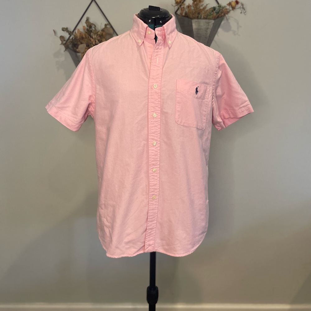 Ralph Lauren Pink Classic Fit Button Down Short Sleeve Shirt